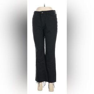 Women's Black Flare Jeans with Raw Hem Size 10